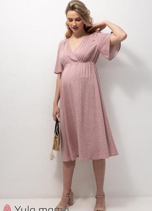 Літня сукня зі штапелю для вагітних та годування joselyn dr-23.041 пудра2 фото