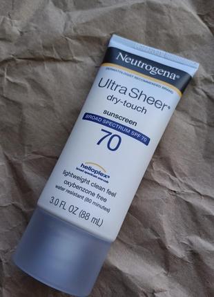 Сонцезахисний крем neutrogena ultra sheer dry-touch sunscreen spf 70