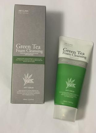Пенка для умывания green tea зелёный чай1 фото