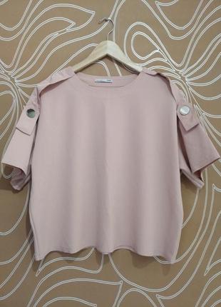 Блуза пудрового цвета от zara  размер 28
