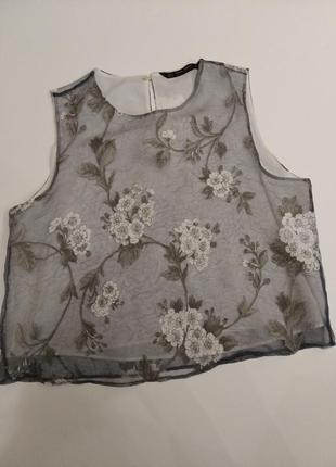 Нежнейшая блуза без рукавов в цветочный принт от zara2 фото