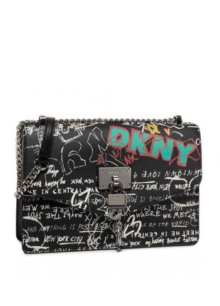 Сумка кожаная dkny elissa flap shoulder bag r1338281 оригинал leather1 фото