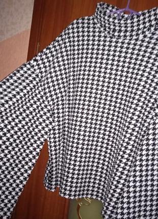 Шикарная свободная фактурная блуза в актуальный принт "гусиная лапка"2 фото