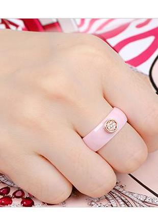 Керамическое кольцо с камнями3 фото