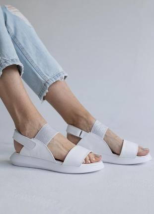 Женские босоножки кожаные летние белые yuves розміри 36, 38, 39 fv_01455