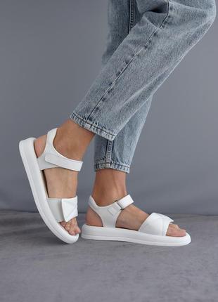 Женские босоножки кожаные летние белые emirro розміри 38, 39, 40, 41 fv_02336