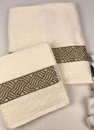 Набор полотенец 2шт bridge collection model-5 молочный