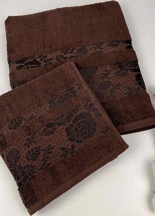 Набор полотенец 2шт bridge collection model-4 коричневый