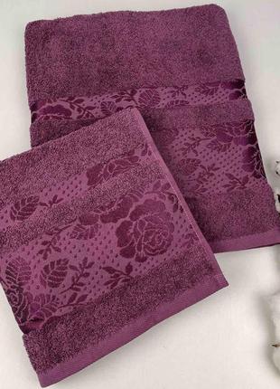 Набор полотенец 2шт bridge collection model-4 фиолетовый