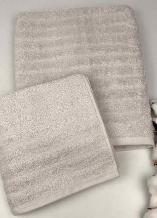 Набір рушників 2 шт bridge collection model-3 світло-сірий у фірмовій коробці