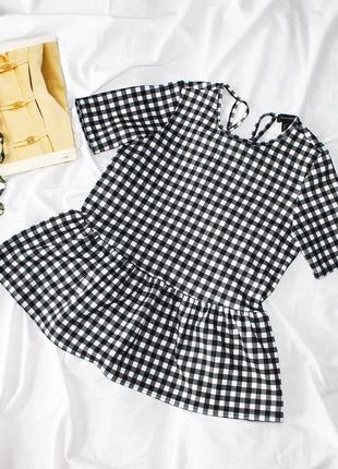 Блуза з баскою в карту atmosphere блузка