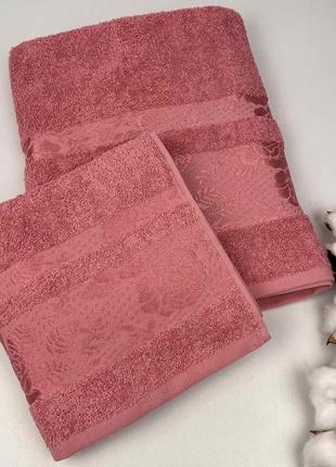 Набор полотенец 2шт bridge collection model-4 розовый