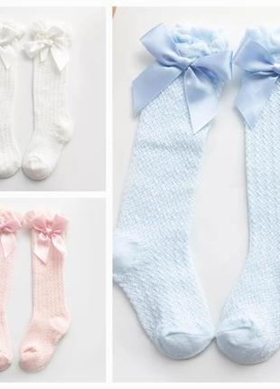 Новые ажурные носки гольфы для девочки с бантом на размер 22-25 размер (деткам 2-4 лет)2 фото