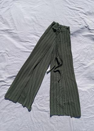 Брюки палаццо с разрезами zara