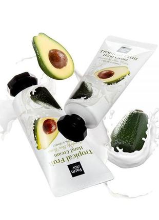 Крем для рук и ногтей с маслом авокадо farm stay tropical fruit avocado & shea butter hand cream1 фото