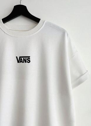 Оверсайз футболка vans белая  ⁇  топовые мужские футболки ванс2 фото