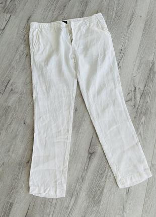 Брюки штани лляні льон льняні білі zara mango 🥭2 фото