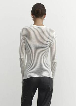Модная женская футболка прозрачная с длинным рукавом5 фото