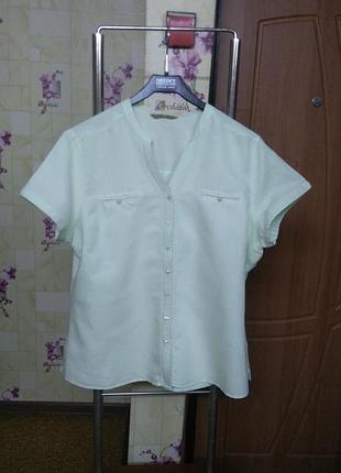 Лен и коттон! качественная фирменная блуза рубашка tu р.18