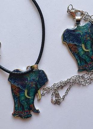 Необычный улон слон, подвеска слон на шнурке