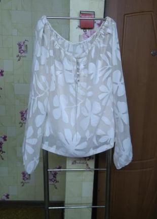 Красивая женственная фирменная шифоновая блуза next р.141 фото