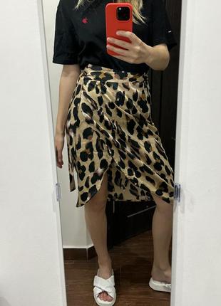 Леопардовая юбка на запах юбка2 фото