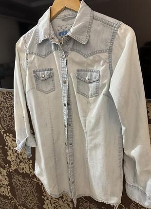 Подовженна джинсова сорочка