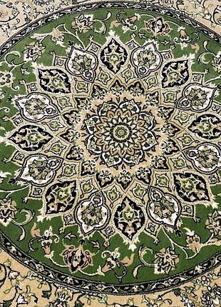 Круглый ковер фаравахар летний сад 148х148 см шерсть и шелк ручная работа