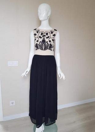 Изысканное вечернее коктельное платье длинное с вышивкой lace &amp; beads
