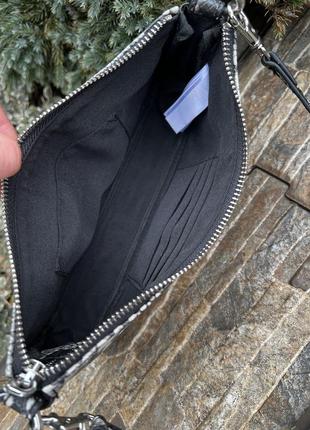 Aldo італія стильна сумка багет анімалістичний принт чорно-білий5 фото