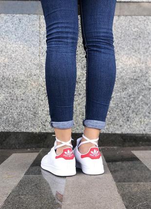 Шикарные кеды adidas в белом цвете из кожи (весна-лето-осень)😍3 фото