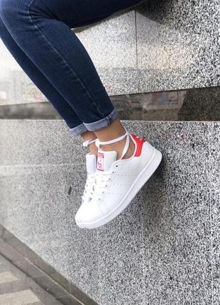 Шикарные кеды adidas в белом цвете из кожи (весна-лето-осень)😍7 фото
