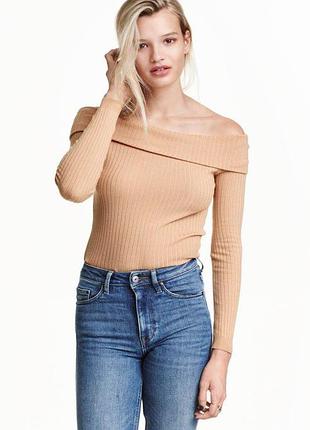 Блуза кофта з відкритими плечима zara