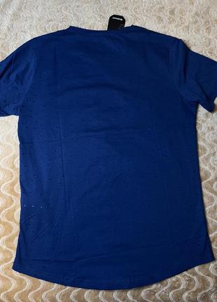 Качественная синяя футболка перфорация5 фото