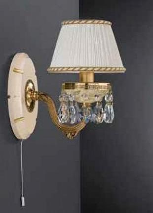 Бра reccagni angelo a 6706/1 золото/дерево/ткань/хрусталь