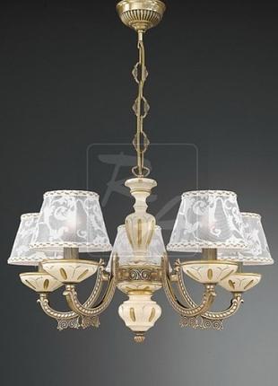 Люстра reccagni angelo l 7036/5 бронза/тканина/дерево