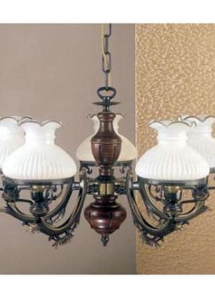 Люстра reccagni angelo l 2810/5 бронза/белый дерево