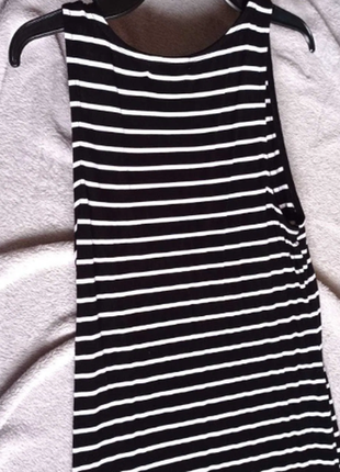 Довге пряме чорно-біле плаття в смужку mosnova, s, віскоза4 фото