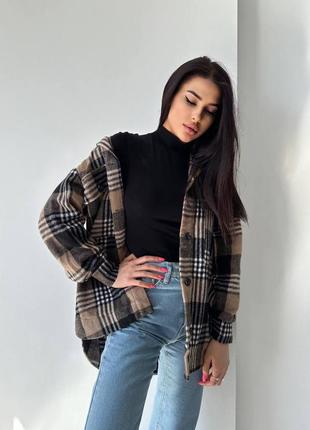 Крута картата, базова сорочка one size 42/46 оверсайз турецький кашемір, твід