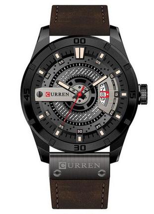 Классические мужские наручные часы curren 8301 black-dark brown