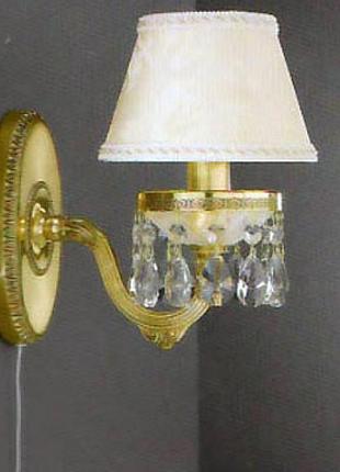 Бра reccagni angelo a 6513/1 золото/стекло/ткань/хрусталь