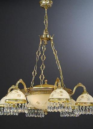 Люстра reccagni angelo l 6306/6+3 oro fr./dec.rose/cris.trasp.