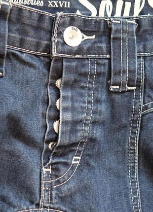 Темно-синие фирменные джинсы с имитацией заниженной посадки soulstar англия. 32 r.3 фото