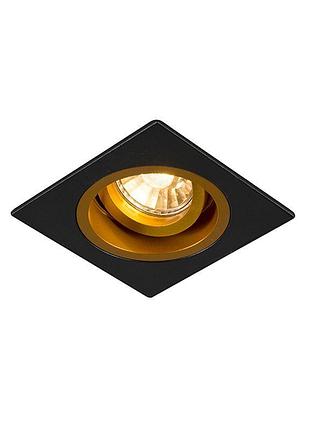 Світильник врізний zuma line 92706 chuck dl square black - gold