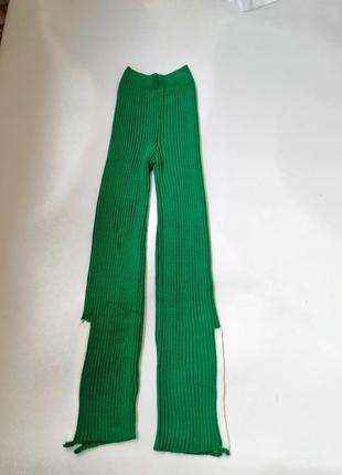☘️ вязаные нежные брюки палаццо в рубчик разные цвета высокая посадка в'язані ніжні штани палаццо в5 фото