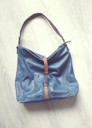 Сумка сумочка синяя вместительная на плечо1 фото