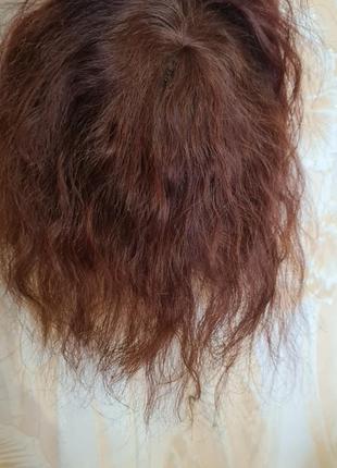 Полупарик накладка топер шиньон 100% натуральный волос.9 фото