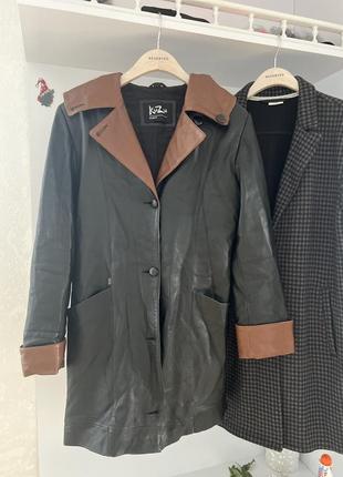 Крутое винтажное кожаное пальто asos1 фото