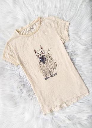 Легкая коттоновая футболка кот next