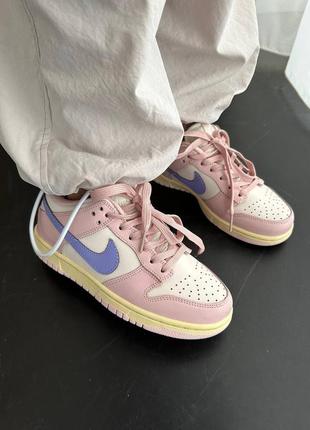 Женские кожаные розовые кроссовки nike sb dunk low 🆕 найк сб данк